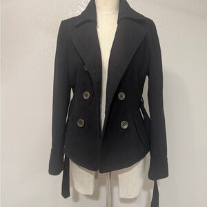 Women's Black Double-Breasted Jacket